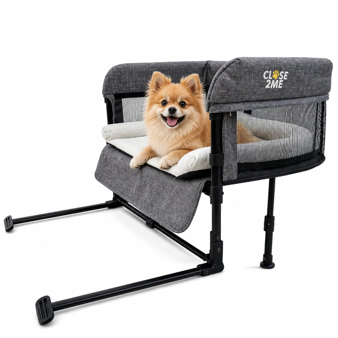 Bedside pet bed elevated