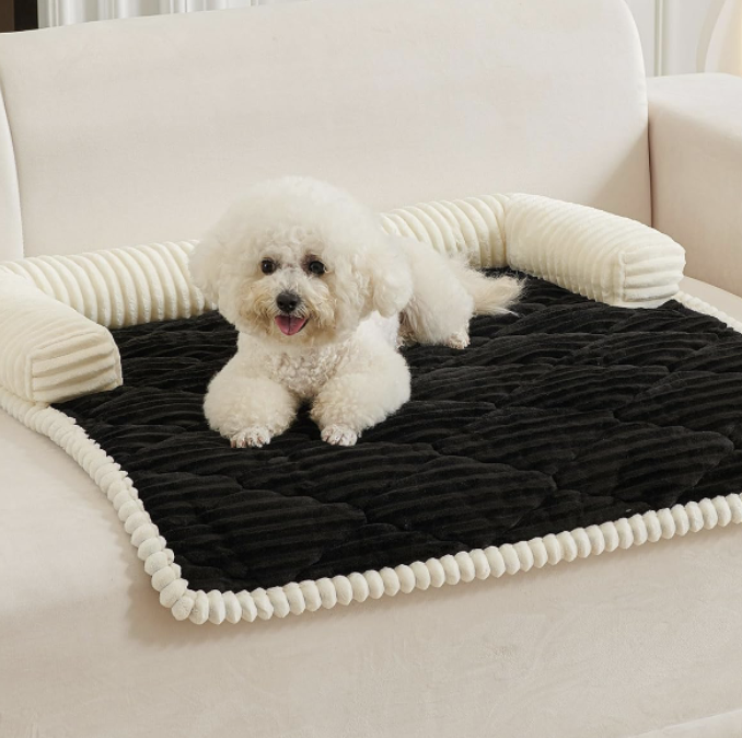 Black cream pet co sleeper dog bed bedroom