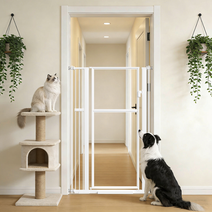 Clear indoor gate door for pets