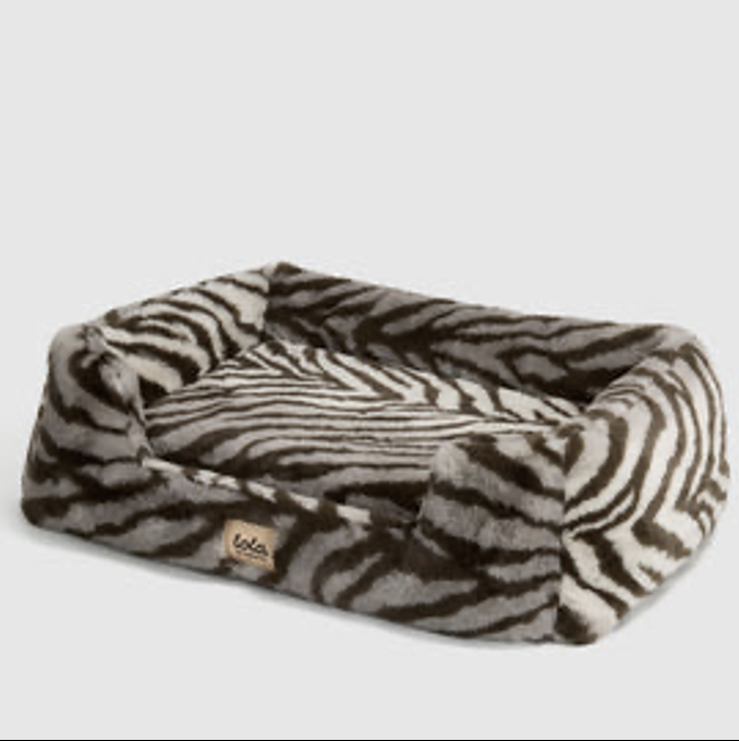 Faux fur zebra dog bed luxury