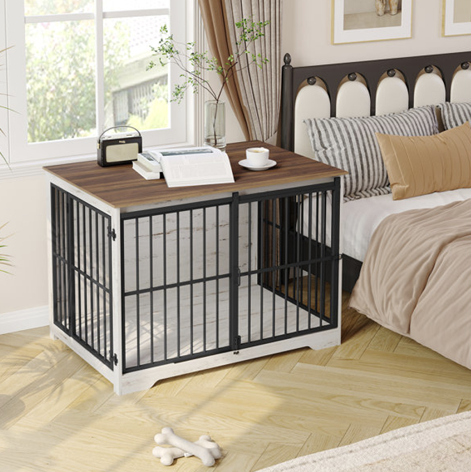 Modern pet bedside table crate bed