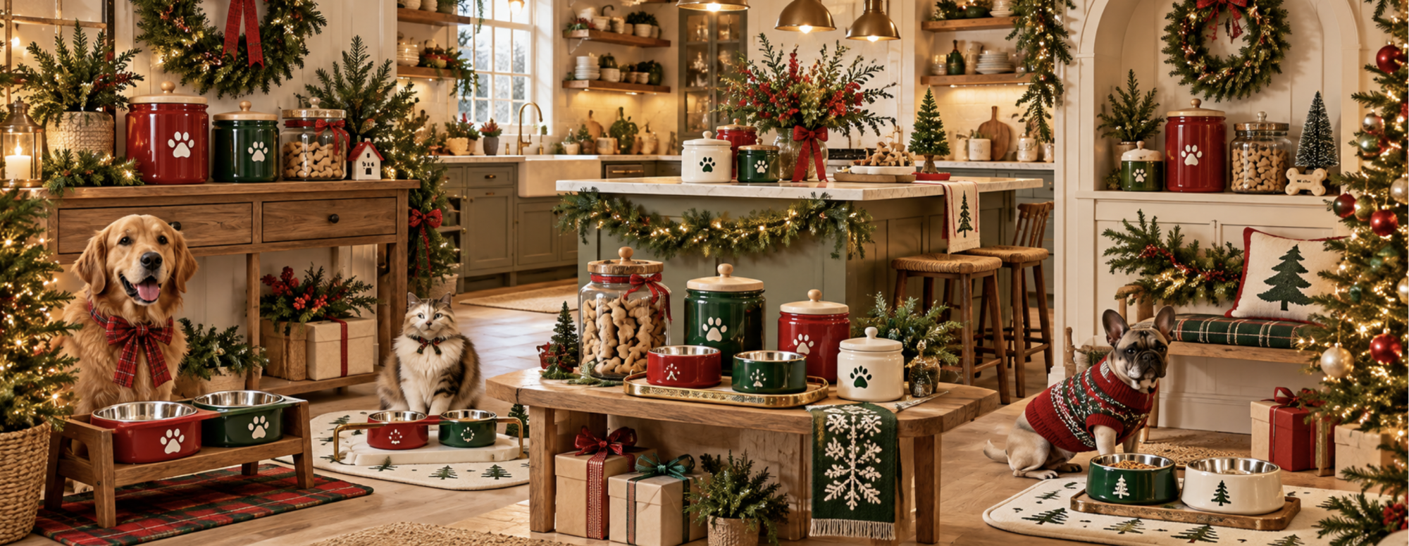 pet dog cat Christmas food statione shop banner