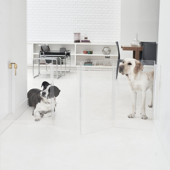 Wall mount clear pet divider gate screen